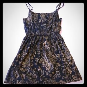 Abercrombie & Fitch Navy & Gold dress Sz SM - EUC